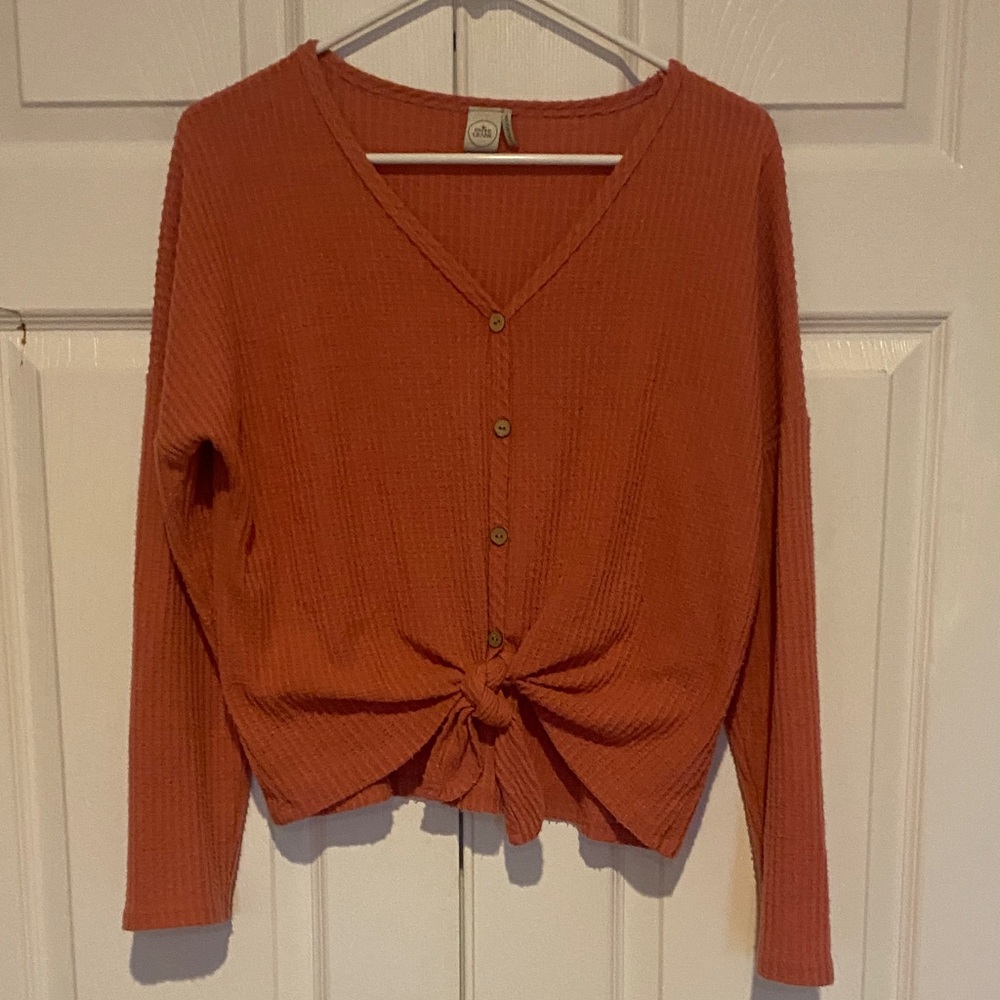 Paper Crane Rust Button-Down Top
